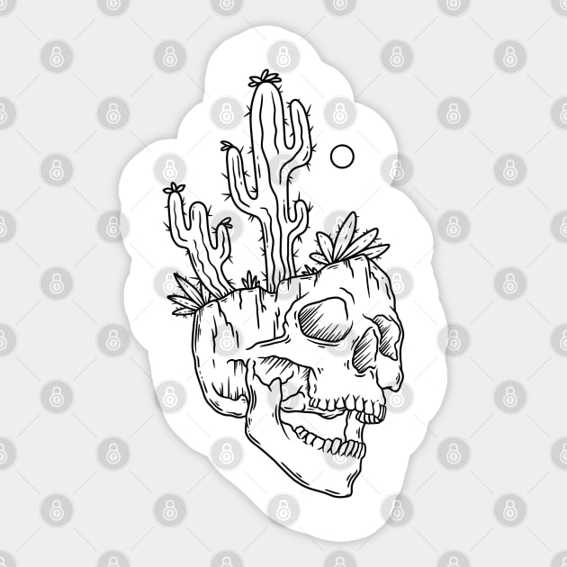 Desert Skull Sticker by P7 illustrations 